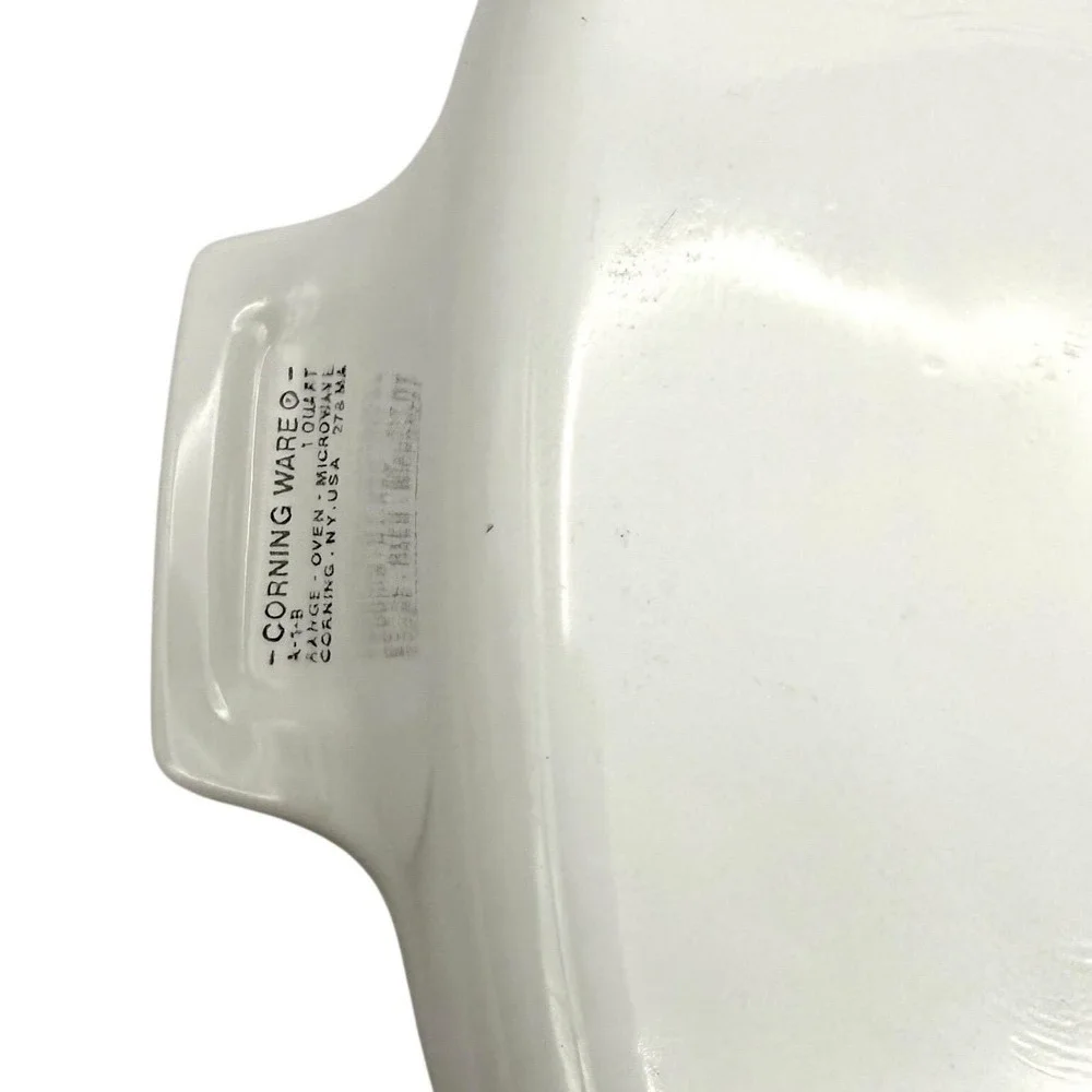 Vintage Corning‎ Ware L'Echalote Casserole Dish White Square Handles